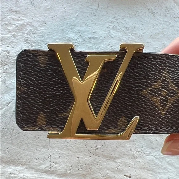 Louis Vuitton Dark Brown Monogram Belt with Gold Buckle - Picture 5 of 5
